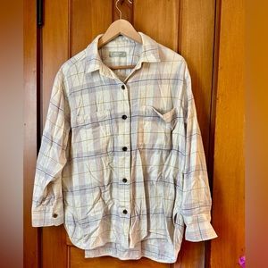Oversized Everlane flannel shirt